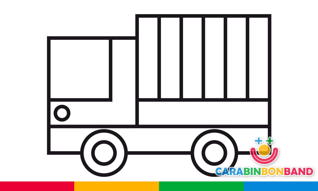 Dibujos fáciles – cómo dibujar un camión fácil para niños – CARA BIN BON  BAND