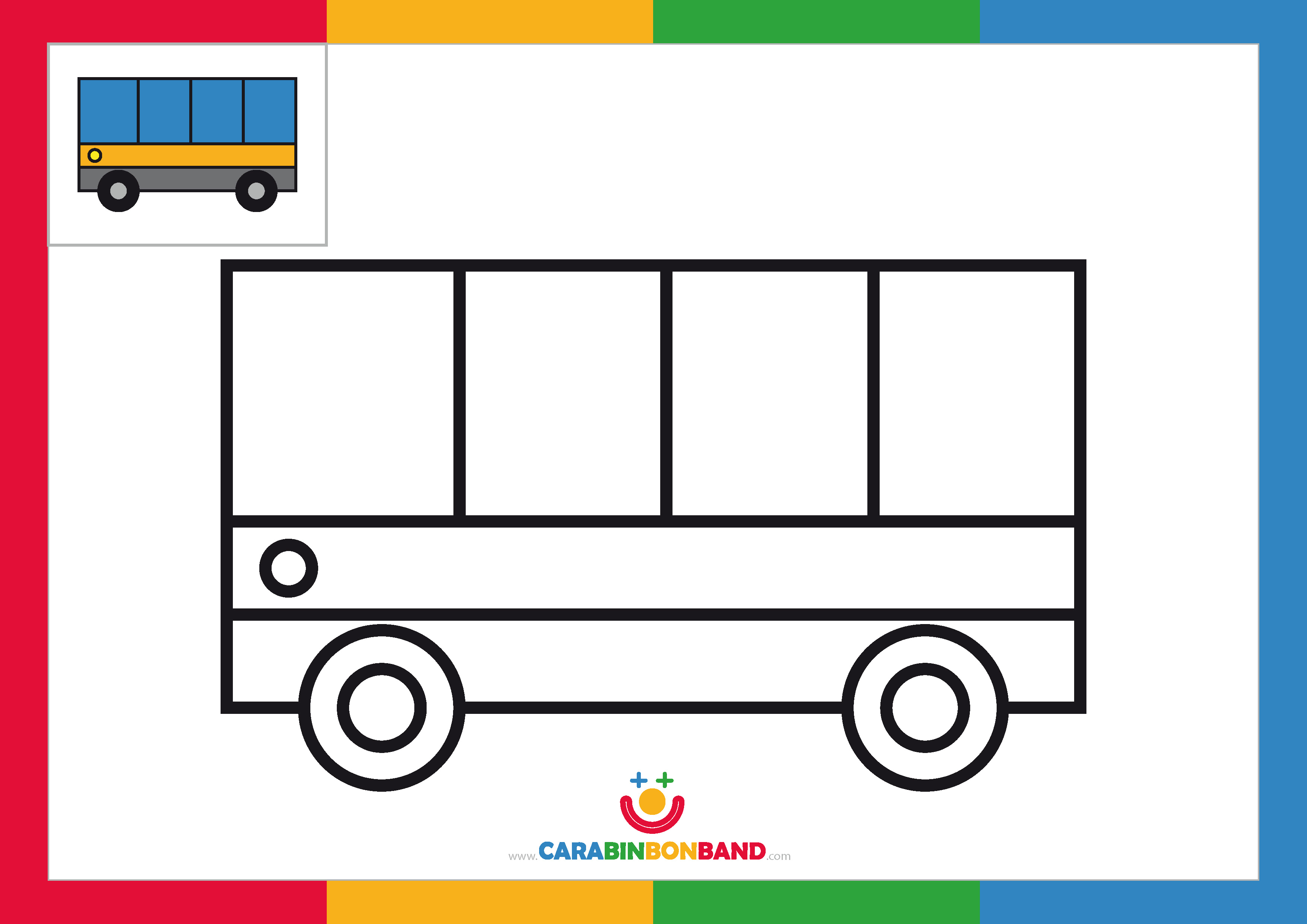 Dibujos fáciles – cómo dibujar un autobus fácil para niños – CARA BIN BON  BAND