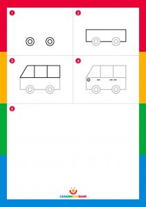 Tutoriales de dibujo: furgoneta fácil para niños