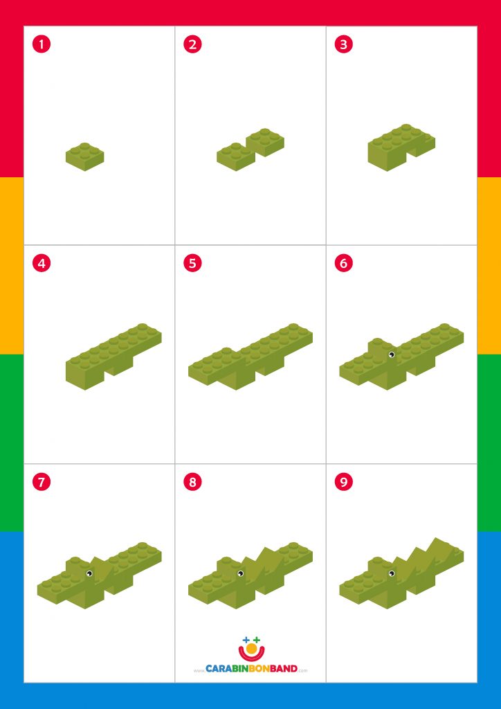 Tutorial LEGO: cómo hacer un cococdrilo paso a paso – CARA BIN BON BAND