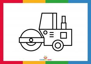 Coloring sheets: steamroller for children