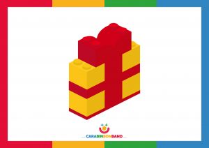 Láminas decorativas: paquete de regalo con bloques Lego
