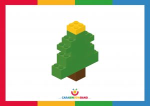Láminas decorativas: árbol de Navidad con bloques Lego