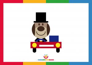 Children´s picture: dog driving a car