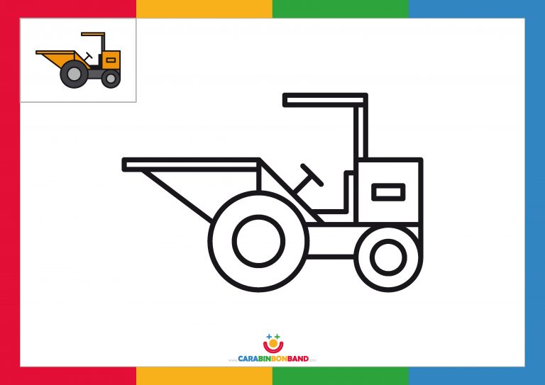 Coloring sheets: dumper for children – CARA BIN BON BAND