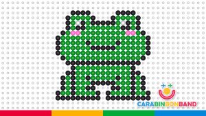 Perler hama beads animal tutorials - frog kawaii