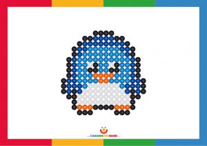 Children´s picture: penguin based on the technique of pointillism