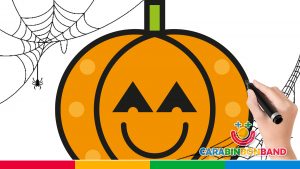 HOW TO DRAW A VERY EASY HALLOWEEN PUMPKIN - DRAWINGS FOR KIDS