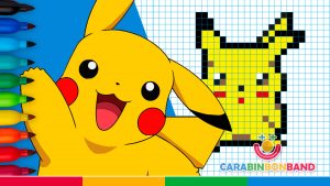 Pixel art - Pokemones para colorear - PIKACHU para colorear